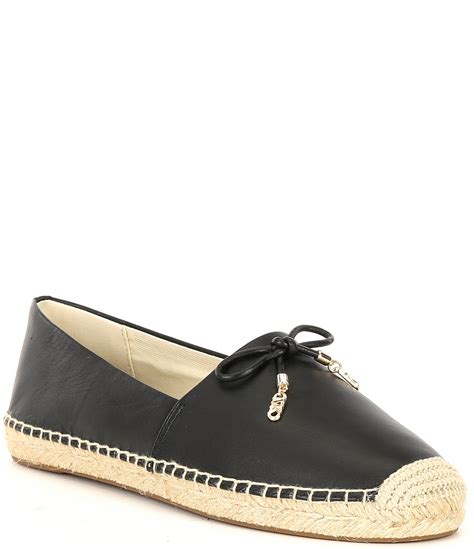 black leather michael kors espadrille flats|Michael Kors genuine leather flats.